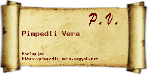 Pimpedli Vera névjegykártya